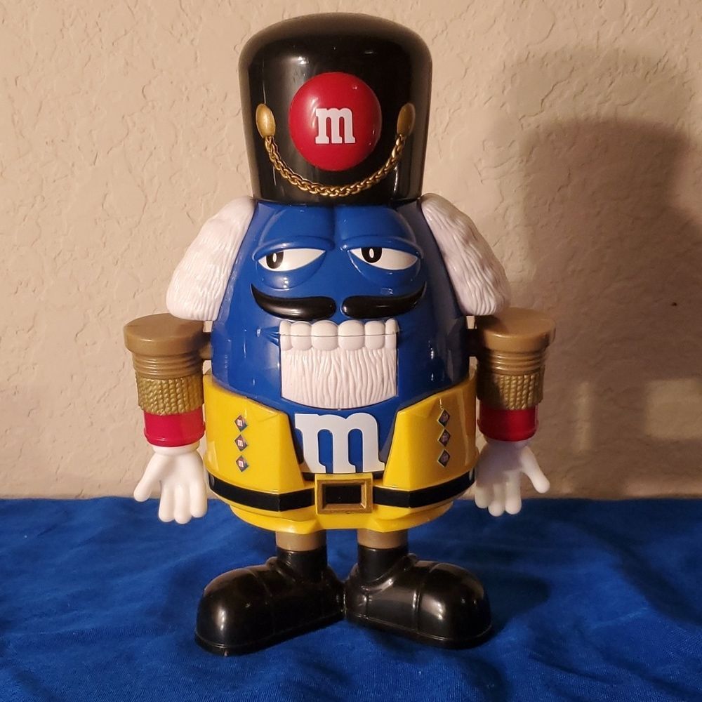M&M Nutcracker Sweet Candy Dispenser Limited Edition Blue Toy Soldier Holiday - Picture 2 of 13